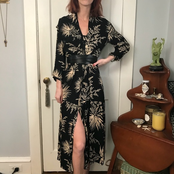 Ba&sh Black Floral Button Down Maxi Folk Dress - Picture 9 of 14